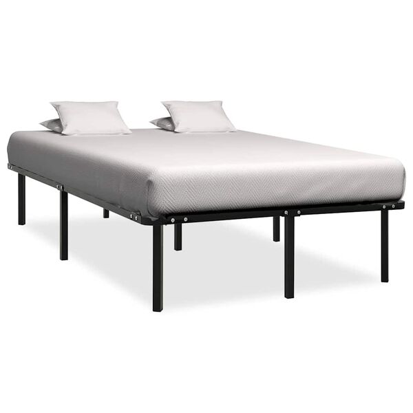 vidaXL Bed Frame without Mattress Black Metal 160x200 cm