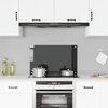 vidaXL Kitchen Backsplash Black 80 x 50 cm Tempered Glass