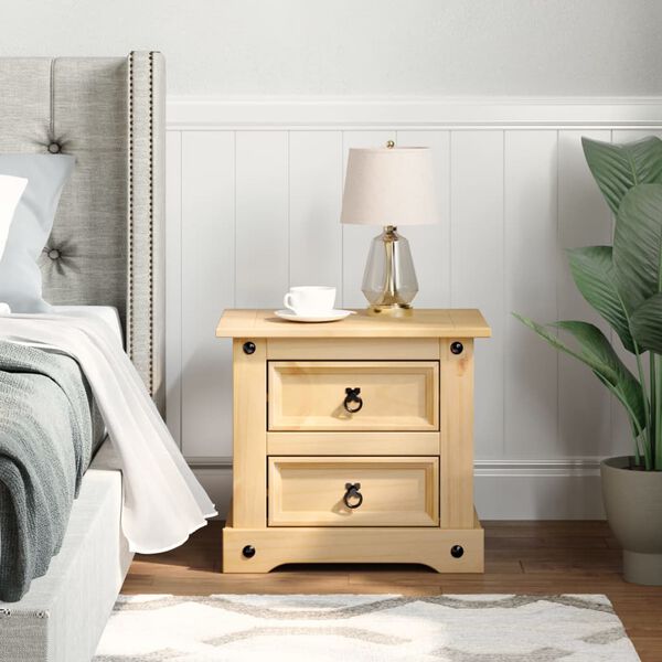 vidaXL Bedside Cabinet Corona 53x39x47 cm Solid Wood Pine