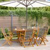 vidaXL 7 Piece Garden Dining Set Grey Polypropylene and Solid Wood