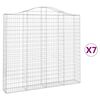 vidaXL Arched Gabion Baskets 7 pcs 200x30x180/200 cm Galvanised Iron