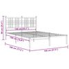 vidaXL Metal Bed Frame without Mattress with Headboard Black 140x190cm