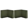 vidaXL Retaining Wall 2 pcs 50 x 50 x 40 cm Steel Olive Green