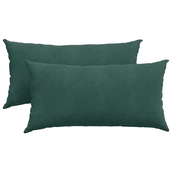 vidaXL Sofa Pillows 2 pcs Dark Green 80 x 40 cm Corduroy Fabric