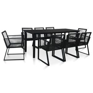 vidaXL 5 Piece Outdoor Dining Set PVC Rattan Black