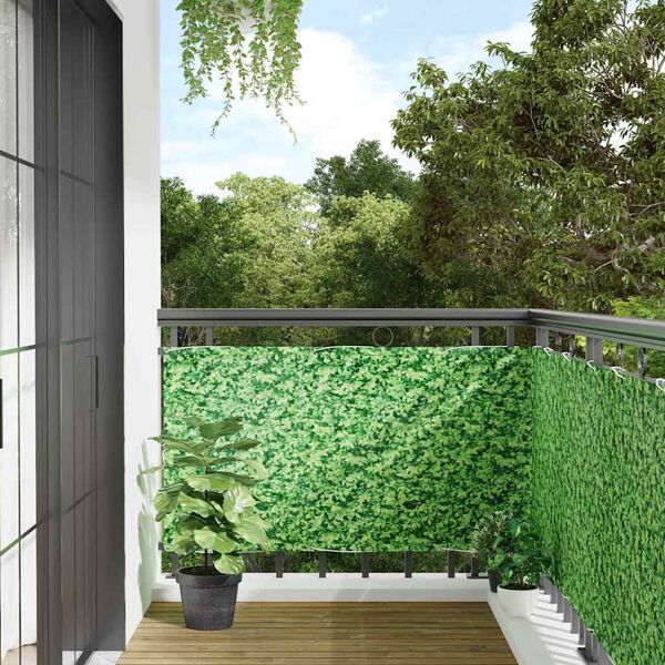 vidaXL Balcony Privacy Screen Plant Look Green 500x120 cm PVC