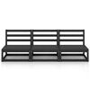 vidaXL Garden 3-Seater Sofa Black Solid Pinewood