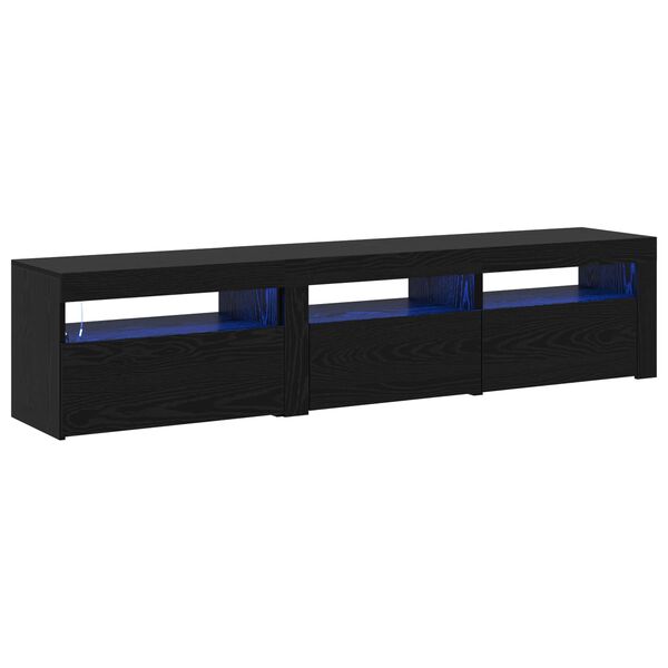 vidaXL TV Cabinet 2 pcs Black Oak 180 x 35 x 40 cm Engineered Wood