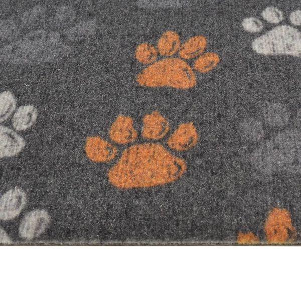 vidaXL Kitchen Rug Washable Paws 60x300 cm Velvet