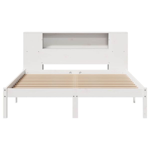 vidaXL Bookcase Bed without Mattress White 160x200 cm Solid Wood Pine