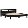vidaXL Bed Frame with Headboard Black oak 200 x 200 cm Engineered wood
