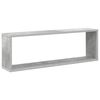 vidaXL Wall Cube Shelf 4 pcs Concrete Grey 80x15x26.5 cm Engineered Wood
