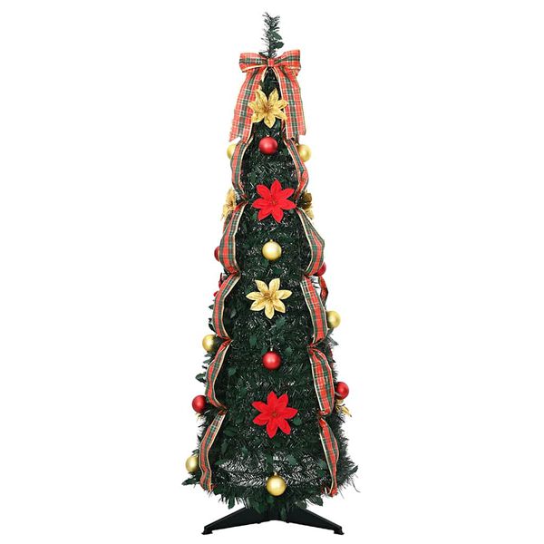 vidaXL Artificial Christmas Tree with 50 LEDs Green 125 cm PVC