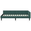 vidaXL Corner Bed Frame Dark Green 90 cm x 200 cm Velvet
