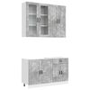 vidaXL Kitchen Unit PORTO 4 pcs Concrete Grey Engineered Wood