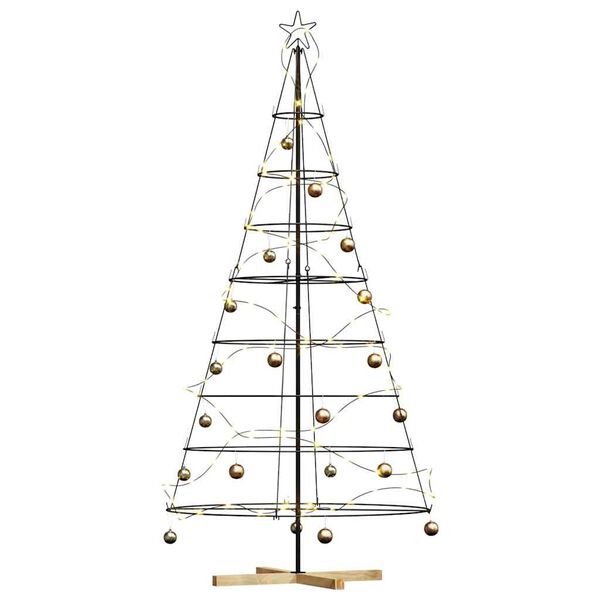 vidaXL Christmas Cone Tree with Stand Black 210 cm Steel