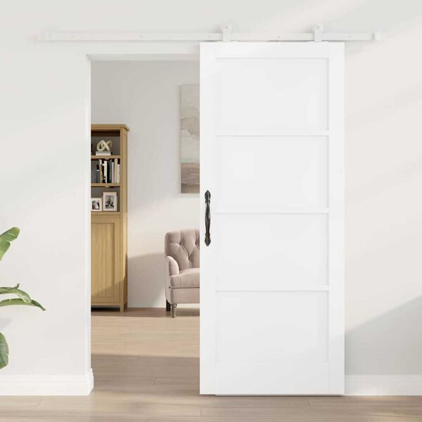 vidaXL Sliding Door ORKDAL White 83 x 202 cm Solid Pine Wood