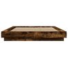 vidaXL Bed Frame with LED Lights without Mattress Smoked Oak 140x200cm