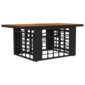 vidaXL Garden Lifting Up Table Black and Natural 100 x 55 x 37 cm