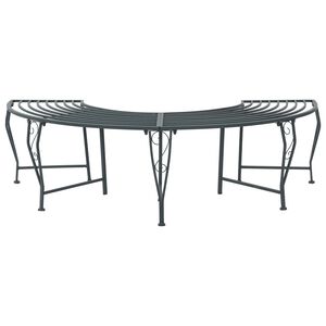 vidaXL Tree Bench 4-Seater 160 x 80 x 44 cm Steel Silver Grey