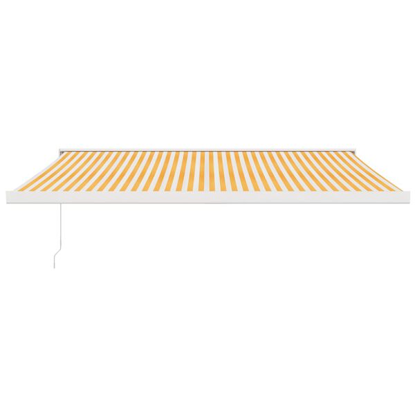 vidaXL Retractable Awning Yellow and White 4.5x3 m Fabric and Aluminium
