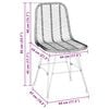 vidaXL Dining Chair 2 pcs Natural 44.5 x 55 x 85 cm Rattan and Iron