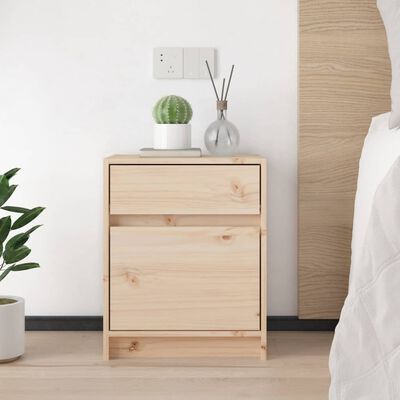 vidaXL Bedside Cabinet 40x31x50 cm Solid Pinewood