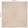 vidaXL Rug Natural and white 200 x 200 cm Jute