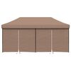 vidaXL Foldable Party Tent Pop-Up with 4 Sidewalls Brown