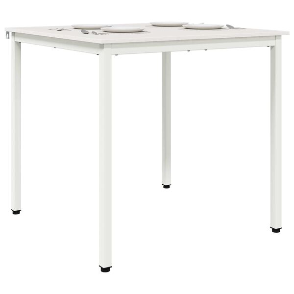 vidaXL Dining Table White 80 x 80 x 75 cm Solid Pine Wood