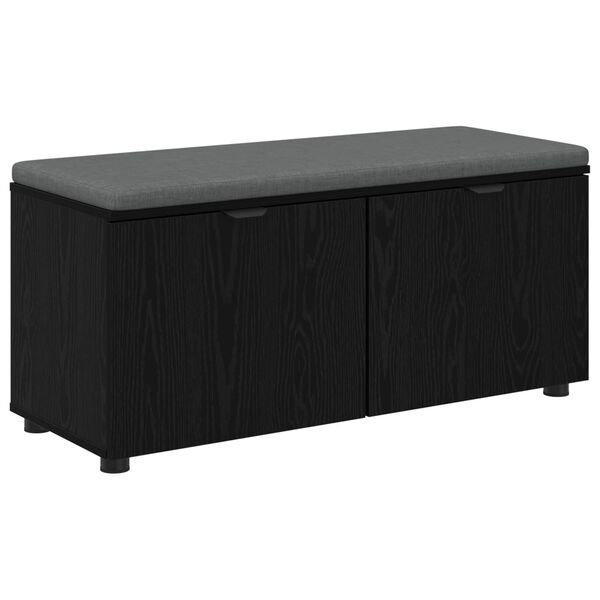 vidaXL Hall Bench with Cushion with Storage Black Oak 100 x 38 x 46 cm