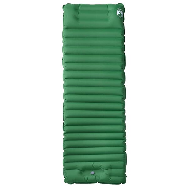 vidaXL Self Inflating Camping Mattress with Pillow 1-Person Green