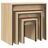 vidaXL Nesting Coffee Tables 3 pcs Sonoma Oak Engineered Wood