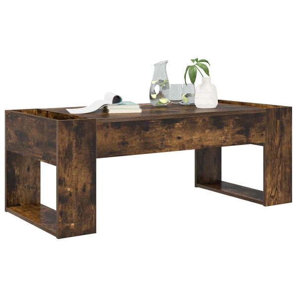 vidaXL Coffee Table Smoked Oak 110 x 50 x 41 cm Engineered Wood