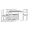 vidaXL 4 Piece Children Table and Chair Set White and Grey MDF