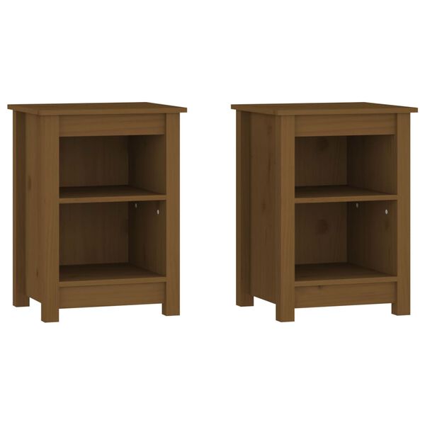 vidaXL Bedside Cabinets 2 pcs Honey Brown 40x35x55 cm Solid Wood Pine