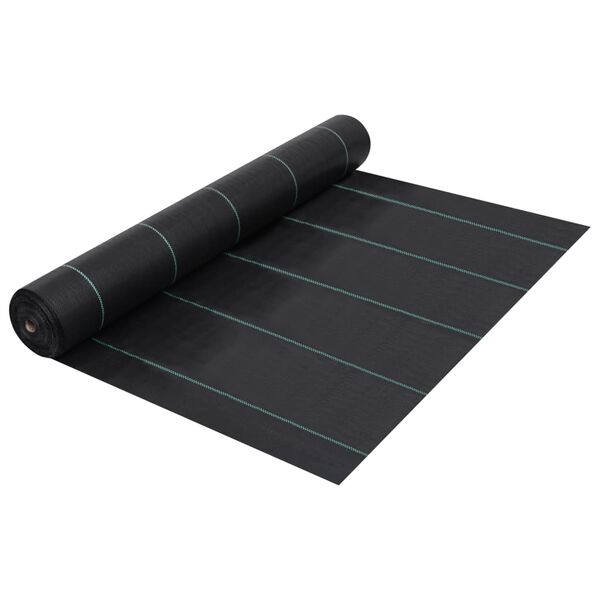 vidaXL Weed & Root Control Mat Black 1x50 m PP