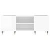 vidaXL Record Cabinet High Gloss White 121x38x48 cm Engineered Wood