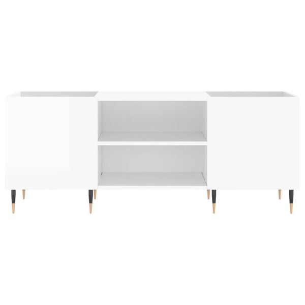 vidaXL Record Cabinet High Gloss White 121x38x48 cm Engineered Wood