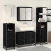 vidaXL Bathroom Furniture Set 4 pcs Black Oak Engineered Wood