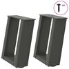 vidaXL Coffee Table Legs U-Shaped 2 pcs Anthracite 30x(30-31) cm Steel