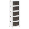 vidaXL Stackable Storage Box with Wheels 5-Tier 28 L 48,5x29,5x139 cm