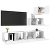 vidaXL 4 Piece TV Cabinet Set White Engineered Wood