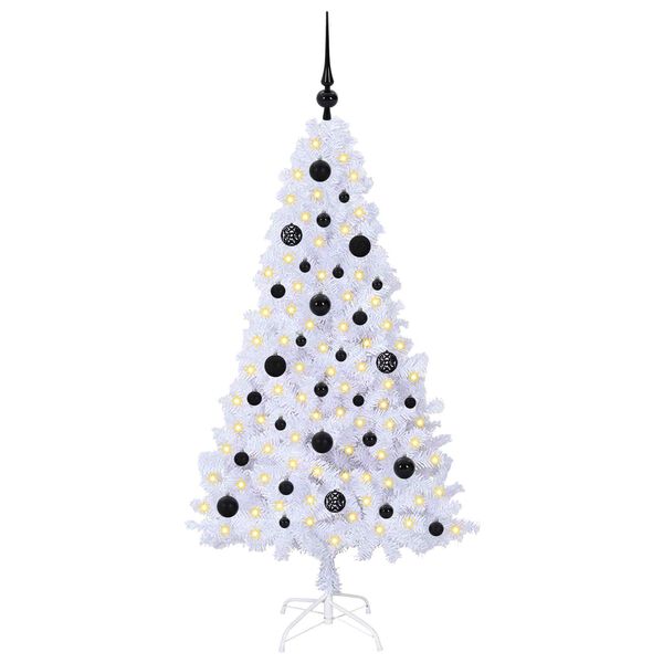 vidaXL Artificial Christmas Tree with Stand White 150 cm PVC and Steel