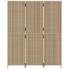 vidaXL Room Divider 3 Panels Beige Poly Rattan