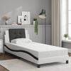vidaXL Bed Frame without Mattress "Zadar" White and Black 100x200 cm Faux Leather