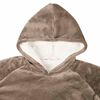 vidaXL Blanket Hoodie Camel 112 x 94 cm Fleece and Flannel