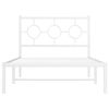 vidaXL Metal Bed Frame without Mattress with Headboard White 100x190cm
