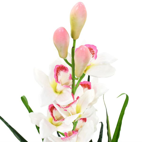 vidaXL Artificial Cymbidium Orchid Plant with Pot 100 cm Green