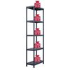 vidaXL Storage Shelf Rack Black 125 kg 60x30x180 cm Plastic